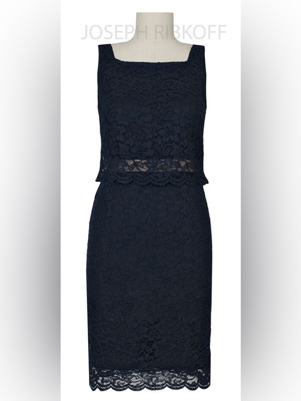 Joseph Ribkoff Navy Blue Lace Cocktail Dress